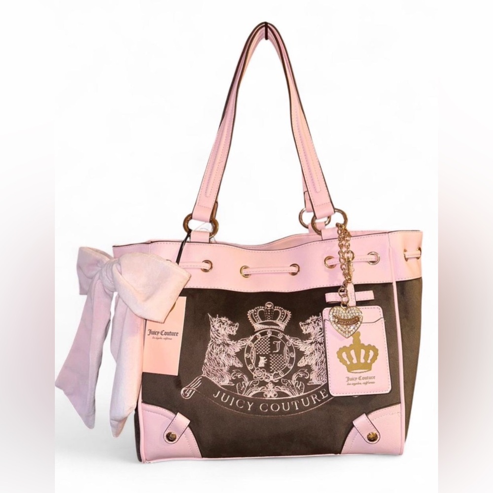 Juicy Couture Classic Scottie Dog Daydreamer Tote, brown/pink